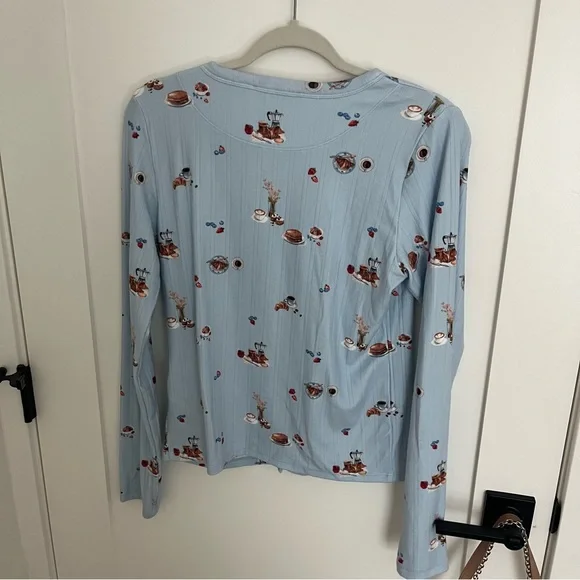 Abercrombie & Fitch Blue Food Print Pajamas Size Medium - Picture 4 of 6